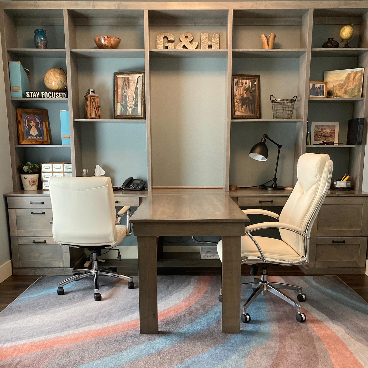 Homemade Home Office with Peninsula Desk Ana White